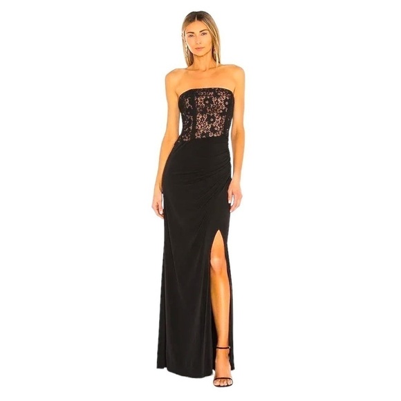 BCBGMAXAZRIA, NWT, SHOWSTOPPER, BLACK JERSEY GOWN, PERFECT FOR PROM. SIZE S - Picture 1 of 10